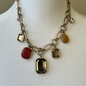 Vintage rare, Lia Sophia Signed necklace with precious gems and stones